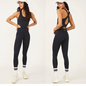 Free People FP Movement Back It Up Onesie Jumpsuit Black XS Cut Out
Racerback